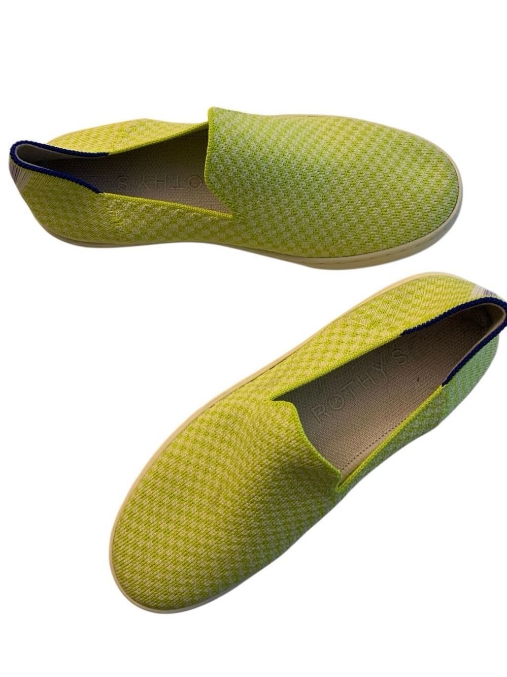 Rothy's the slip on honeycomb electric yellow shoes women's size 7 like new - Picture 2 of 7